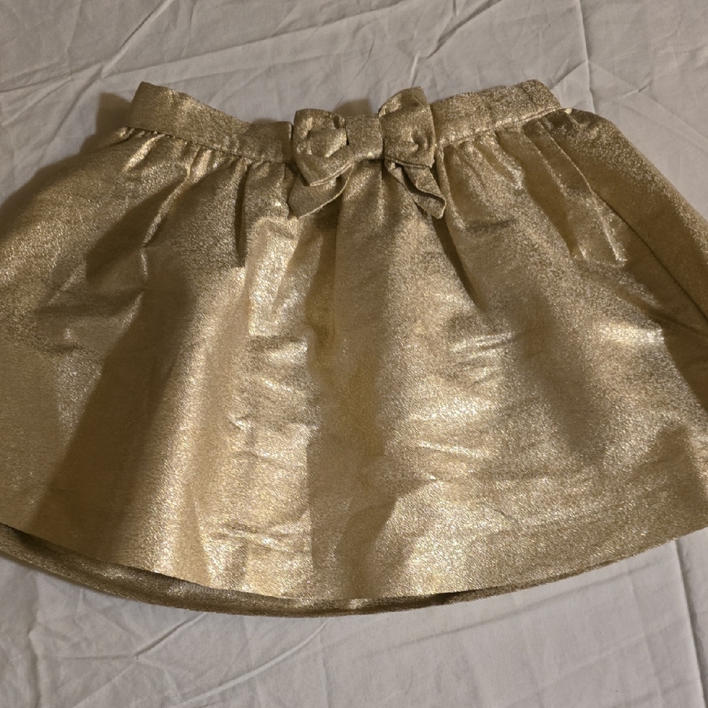 Gymboree Gold Bubble Mini Skirt with Ruffled Tie Front